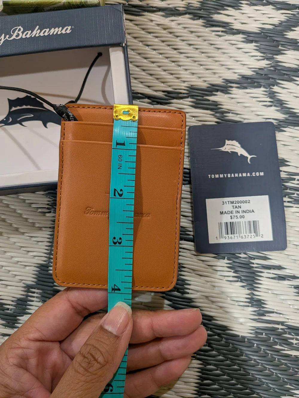 Wallet | Tommy Bahama Men's Wallet Leather Tan w/ Solid Logo_NWT